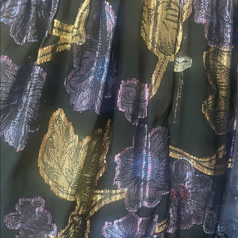 Sea Elegant Black and Gold Floral Dress - Picture 4 of 4